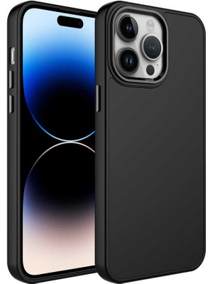 Cep Case Apple  iPhone 14 Pro Kılıf Metal Kamera Çerçeve Metal Buton Orjinal Kalıp Silikon Kapak
