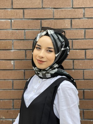 SİYAH Sima Burberry Ekose Şal