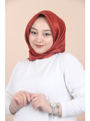 Levidor Koyu Mercan Levidor Düz Twill Ipek Eşarp