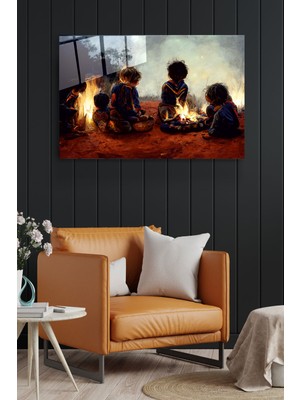 Hinora Aborjinler Cam Tablo, Dekoratif Cam Tablo