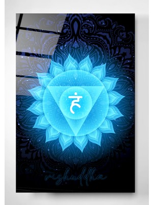 Hinora Digi-Glass Boğaz (Vishuddha) Çakrası Cam Tablo