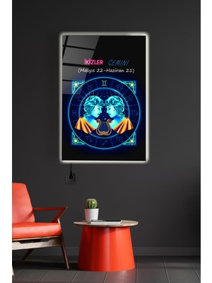 Hinora LED Aydınlatmalı Gemini Cam Tablo, Işıklı Cam Tablo