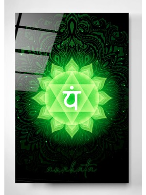 Hinora Digi-Glass Kalp (Anahata) Çakrası Cam Tablo