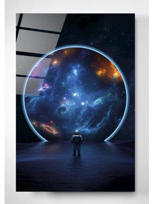 Hinora Digi-Glass Astronot & Uzay Cam Tablo, Galaksi Cam Tablo