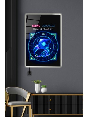 Hinora LED Aydınlatmalı Aquarius Cam Tablo, Işıklı Cam Tablo