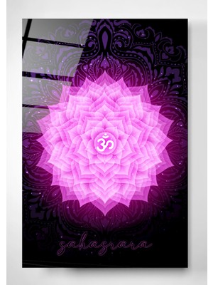 Hinora Digi-Glass Taş Çakra (Sahasrara) Cam Tablo