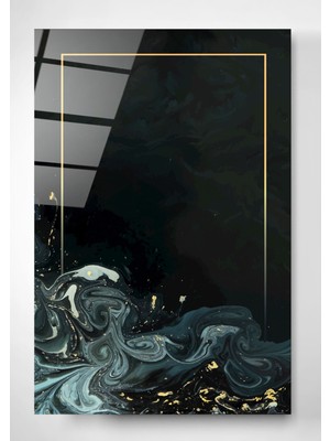 Hinora Digi-Glass Digi-Art Green & Gold Cam Tablo