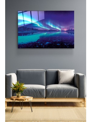Hinora Neon Manzara Cam Tablo, Dekoratif Cam Tablo
