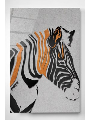 Hinora Zebra Cam Tablo, Dekoratif Cam Tablo