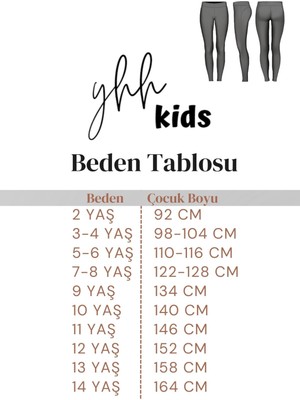 Yhh Kids Penye Pamuklu Çocuk Tayt Siyah