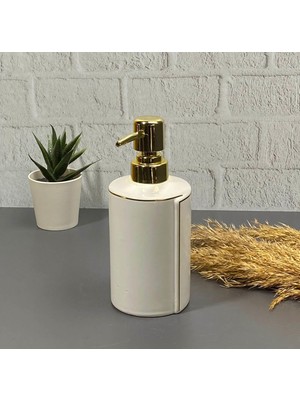 Hometarz Porselen Gold Lüx Sıvı Sabunluk Banyo Tuvalet 300 ml