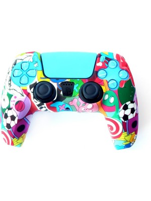 Konsol İstasyonu Playstation 5 Desenli Kol Koruyucu Silikon Kılıf 1p5