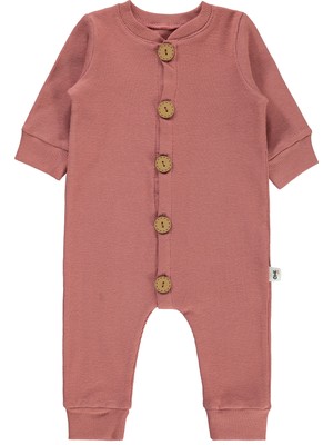 Civil Baby Bebek Patiksiz Tulum 1-6 Ay Gül Kurusu