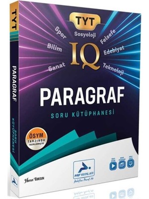 Paraf Yayınları TYT IQ Paragraf Soru Kütüphanesi Üniversite Hazırlık İçin 220 Sayfa