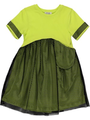 Panço Kız Çocuk File Detaylı Elbise