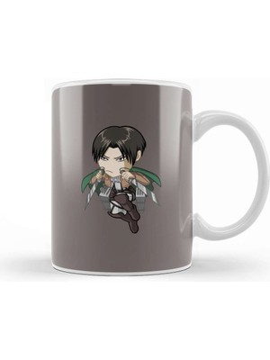 Baskı Dükkanı Attack On Titan Chibi Levi 1 Kupa Bardak Porselen
