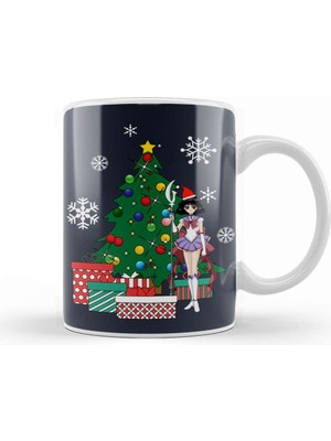 Baskı Dükkanı Saturn Around The Christmas Tree Sailor Moon Kupa Bardak Porselen