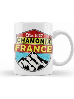 Baskı Dükkanı Ski Chamonix Mont Blanc Skiing Paradise 01 Kupa Bardak Porselen