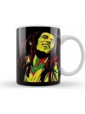 Baskı Dükkanı Bob Marley Hippie Art Kupa Bardak Porselen