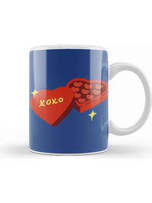 Baskı Dükkanı Xoxo Heart Kupa Bardak Porselen