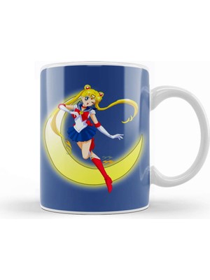 Baskı Dükkanı She Is The One Sailor Moon Royal Blue Kupa Bardak Porselen