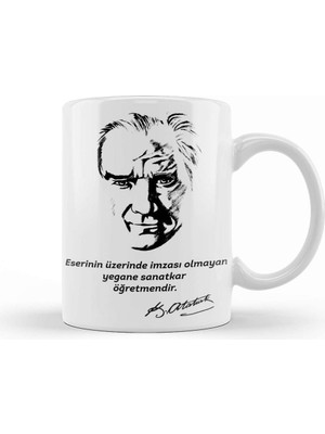Baskı Dükkanı Öğretmenler Günü Öğretmene Hediye 06 Kupa Bardak Porselen