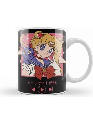 Baskı Dükkanı Sailor Moon Song Kupa Bardak Porselen