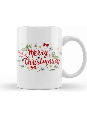 Baskı Dükkanı Yılbaşı Yeni Yıl Konseptli Merry Christmas 022 Kupa Bardak Porselen