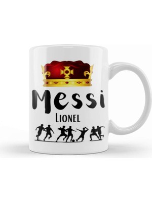 Baskı Dükkanı The King Of Football Lionel Messi Kupa Bardak Porselen