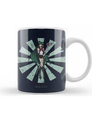 Baskı Dükkanı Sailor Moon Pluto Retro Japanese Kupa Bardak Porselen
