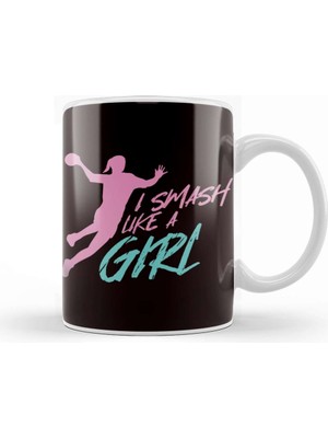 Baskı Dükkanı Girl Handball Player Handballer Ball Sports Coach Trainer Kupa Bardak Porselen