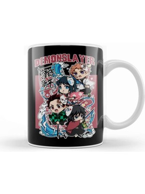 Baskı Dükkanı All Chibi Demon Slayer Kupa Bardak Porselen