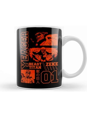 Baskı Dükkanı Attack On Titan Zeke Kupa Bardak Porselen
