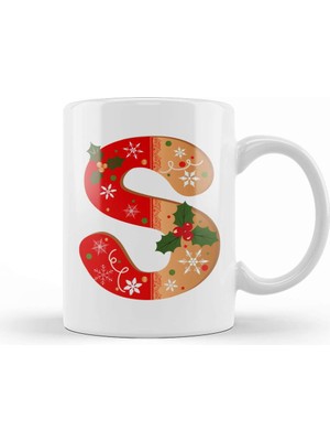 Baskı Dükkanı Yeni Yıl Yılbaşı Özel S Harfi Kupa Bardak Porselen