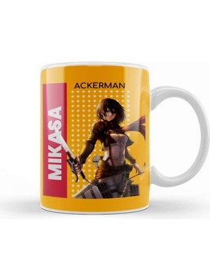 Baskı Dükkanı Mikasa Ackerman Attack On Titan Kupa Bardak Porselen