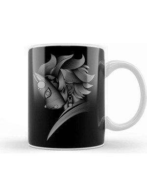 Baskı Dükkanı Kimetsu No Yaiba Demon Slayer Masked Demon Hunter Line Art Kupa Bardak Porselen