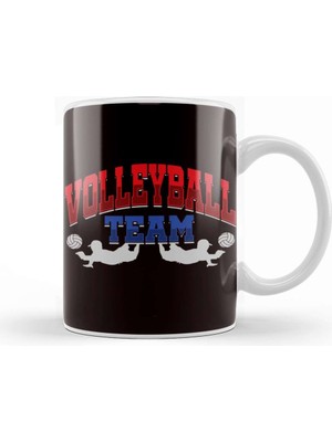 Baskı Dükkanı Volleyball Squad Player Coach Team Ball Sports Athlete Game Kupa Bardak Porselen