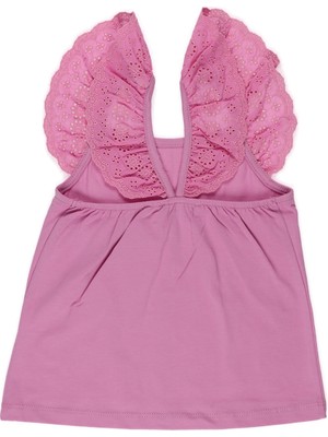 Panço Kız Çocuk Kolları Dantel Detaylı Atlet