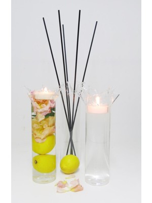 Missi El Yapımı Ruf Yaka Cam Mumluk ve Tealıght Seti