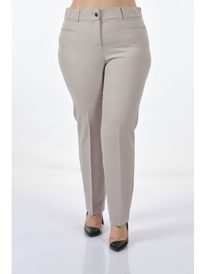 Ekol Büyük Beden Boru Paça Taş Kadın Pantolon 23102018