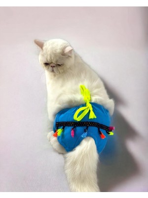 Kemique Blue Tufty Kemique's Secret Kedi Iç Çamaşırı  Regl Külot  Don