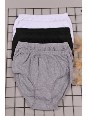 Pidora Textil 6'lı Kadın Ribana Geniş Bel Kalın Lastik Yüksek Bel Pamuklu Bato Külot 0922