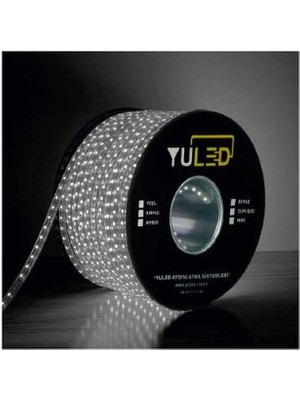 Yuled 1 Metre  220V Silikonlu Yapışkanlı 10 cm Kesimli Hortum Şerit LED  Beyaz