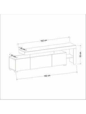 BMdekor Tv Sehpası Buğra Ceviz LED Işıklı 192 cm