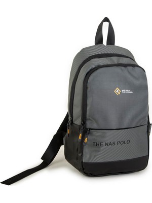 Nas Bag-Nas Polo (Waterproof) Outdoor Erkek Sırt Çantası Gri Antrasit   (25x39x10 cm)