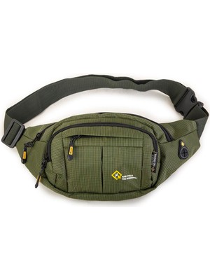 Nas Bag (Waterproof) Outdoor Fonksiyonel Çok Gözlü Erkek Bel ve Body Bag Haki Yeşil