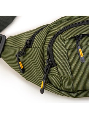 Nas Bag (Waterproof) Outdoor Fonksiyonel Çok Gözlü Erkek Bel ve Body Bag Haki Yeşil