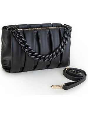 Nas Bag Kadın Omuz Çantası Siyah Dona