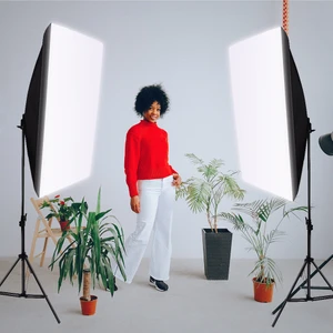 50X70 Softbox 4 Duylu Ikili Sürekli Işık Seti 50X70CM Softbox Set Ampulsüz