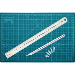 Çift Taraflı Kesim Altlığı A3 Kesim Matı Kretuar Bıçağı 5 Yedek Çelik Cetvel 30CM A3 Kesim Set